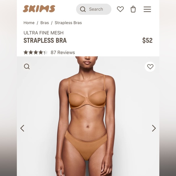 NWT Skims Ultra fine Mesh strapless bra - Picture 6 of 8